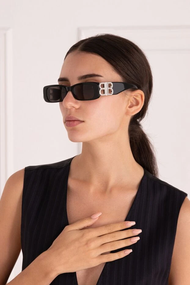 Balenciaga женские солнцезащитные очки из ацетата черные женские купить с ценами и фото 175244 - фото 2