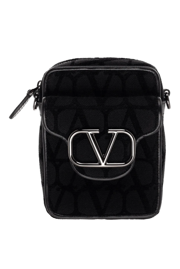 Valentino чоловічі сумка через плече із натуральної шкіри чорна купити фото з цінами 175299 - фото 1