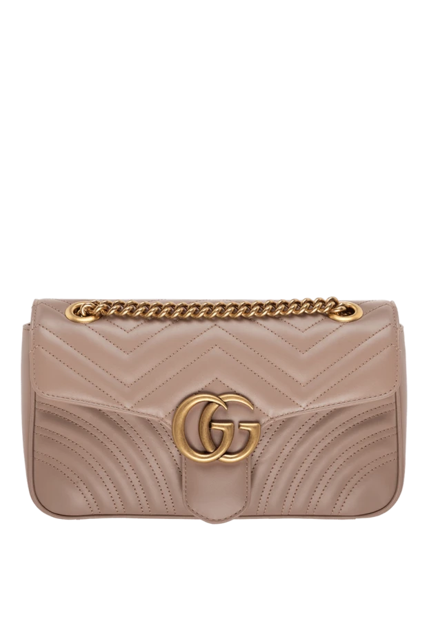 Gucci женские сумка из кожи бежевая женская 175332 - фото 1