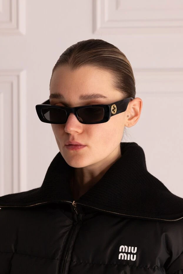 Gucci женские очки солнцезащитные черные женские купить с ценами и фото 175344 - фото 2