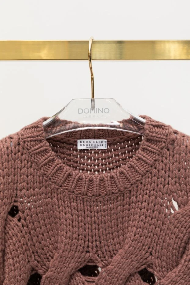 Brunello Cucinelli hand-knitted jumper made from thick yarn with decorative slits 175381 - photo 2
