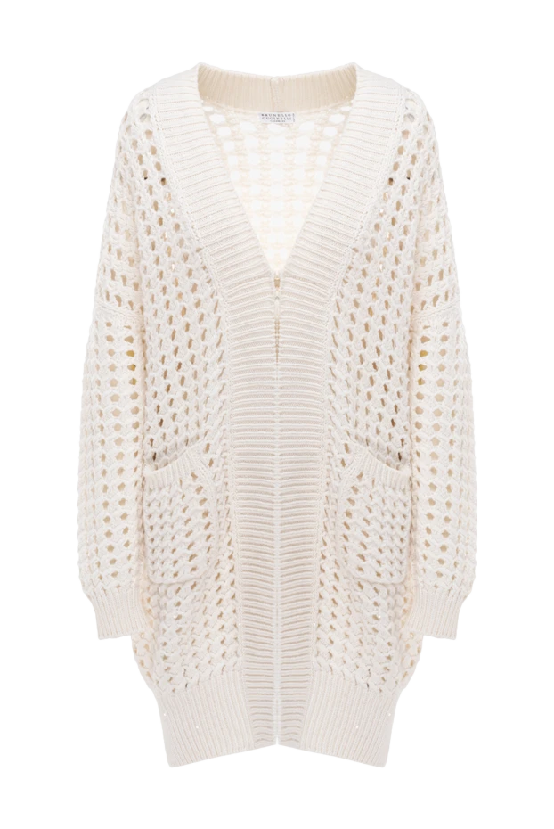 Brunello Cucinelli cashmere and silk cardigan for women white 175383 - photo 1