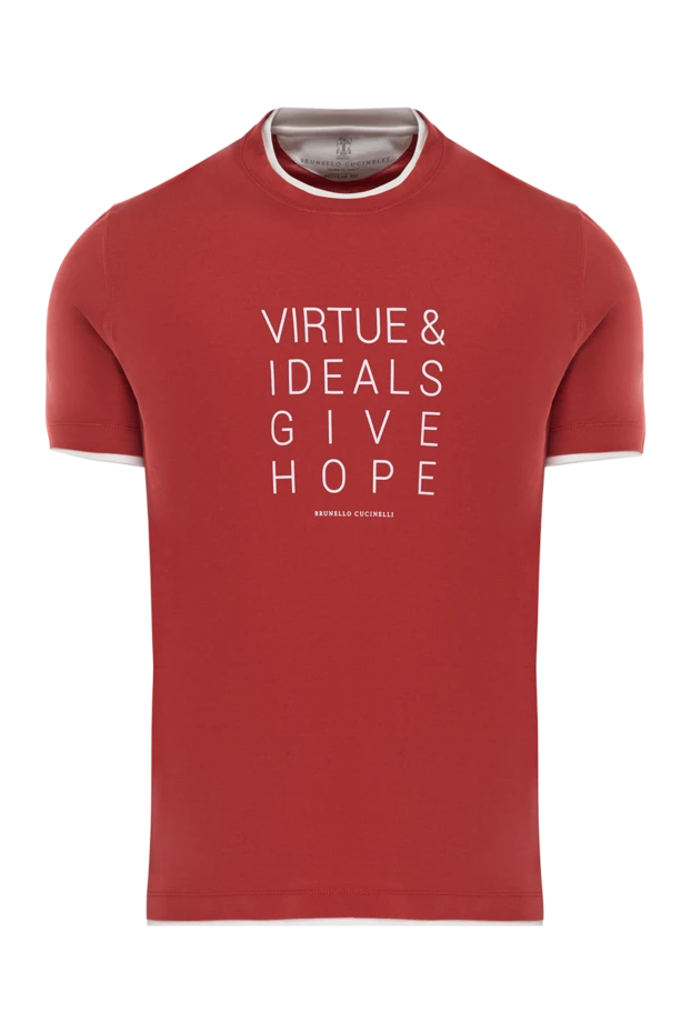 Футболка из хлопка красная мужская - фото 1