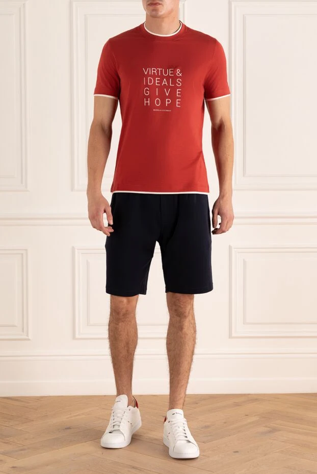 Футболка из хлопка красная мужская - фото 2