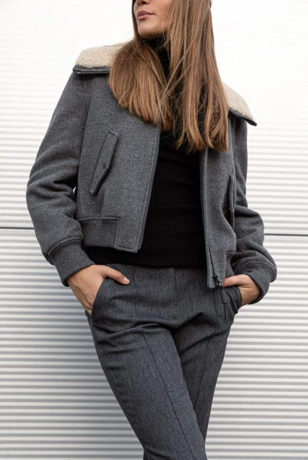 Brunello Cucinelli штани сірі жіночі 175428 - фото 2