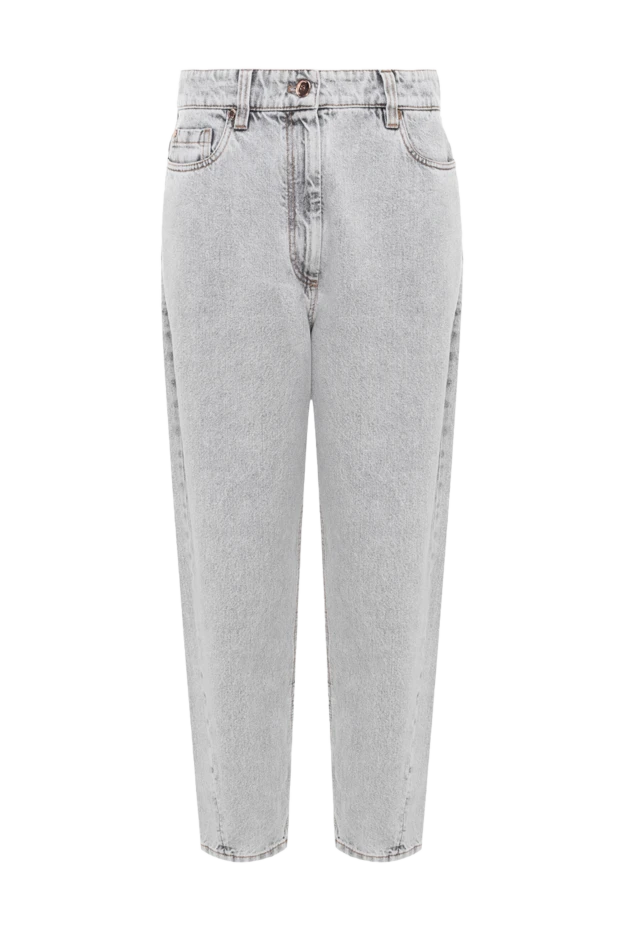 Brunello Cucinelli джинсы из хлопка серые женские 175435 - фото 1
