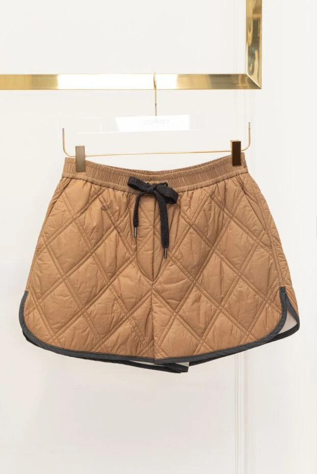 Шорты из нейлона коричневые женские - фото 2