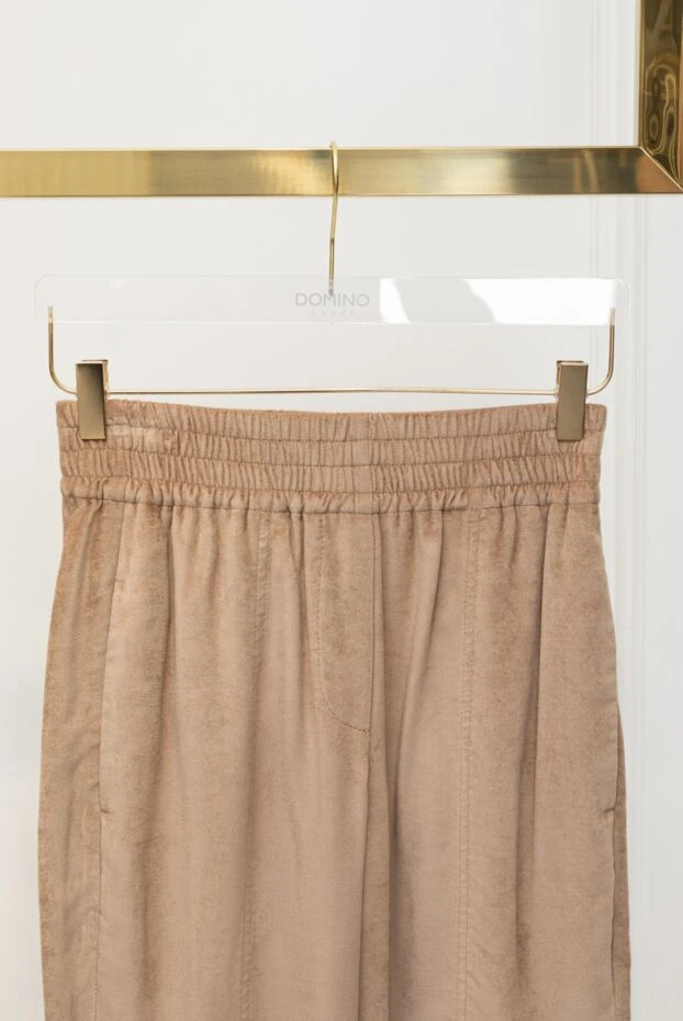 Brunello Cucinelli beige viscose pants for women 175452 - photo 2