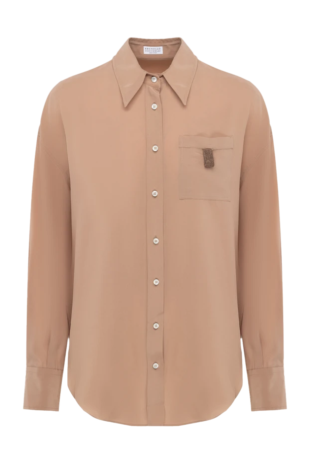 Brunello Cucinelli silk shirt brown for women 175460 - photo 1