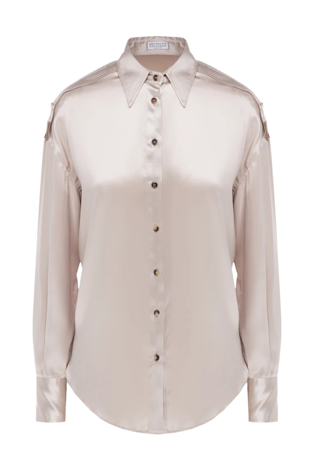 Brunello Cucinelli beige silk shirt for women 175461 - photo 1