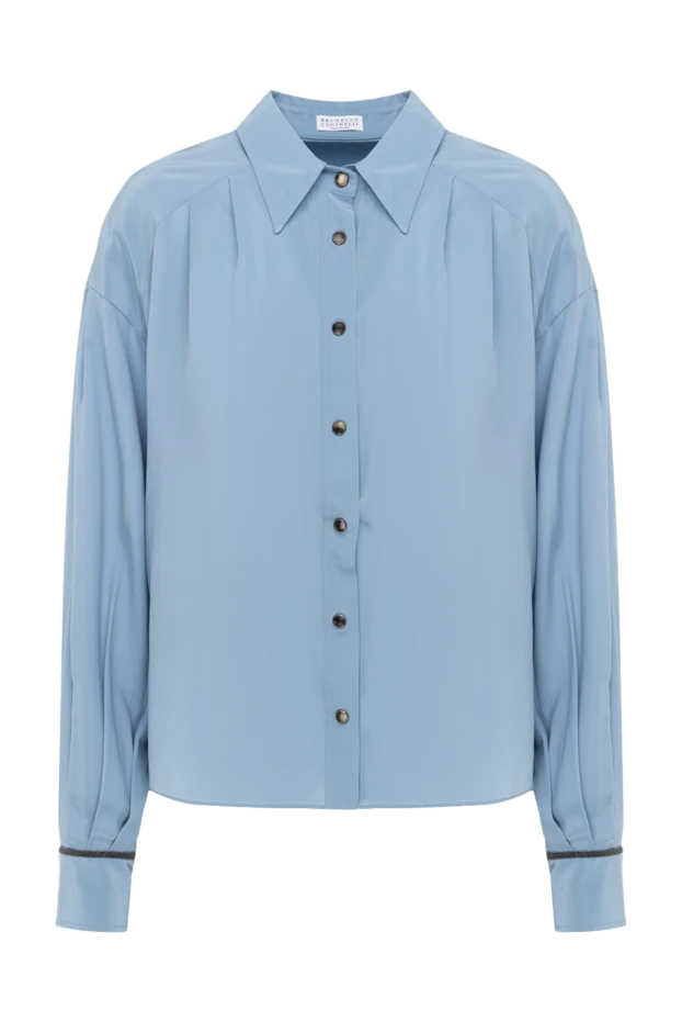 Brunello Cucinelli blue silk shirt for women 175464 - photo 1
