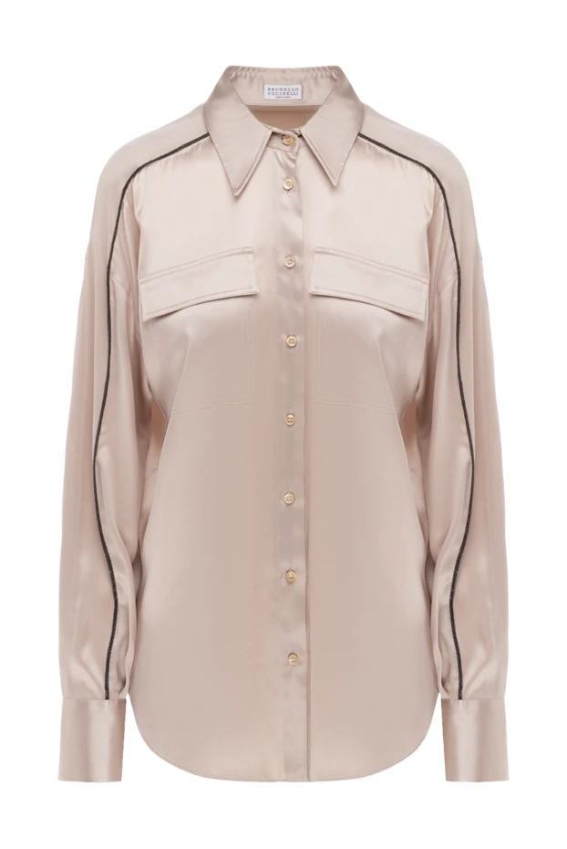Brunello Cucinelli beige silk shirt for women 175466 - photo 1