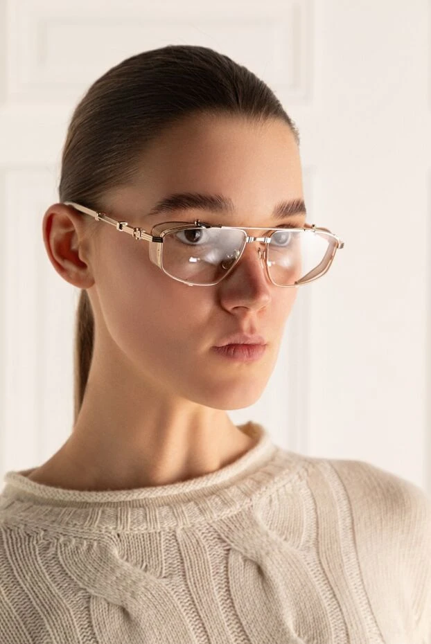 Balmain женские очки солнцезащитные золотистые женские купить с ценами и фото 175521 - фото 2