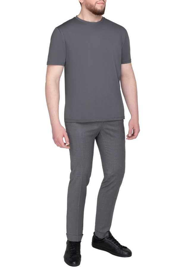 Cesare di Napoli men's basic gray cotton t-shirt 196508 - photo 2