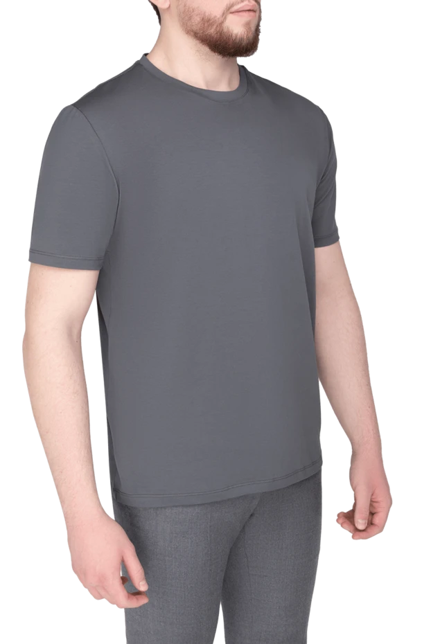 Cesare di Napoli men's basic gray cotton t-shirt 196508 - photo 3