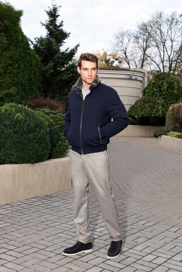 Брюки бежевые из мягкой шерсти с добавлением кашемира на кулиске - фото 2