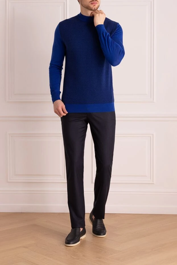 Cesare di Napoli man men's blue wool trousers buy with prices and photos 175591 - photo 2
