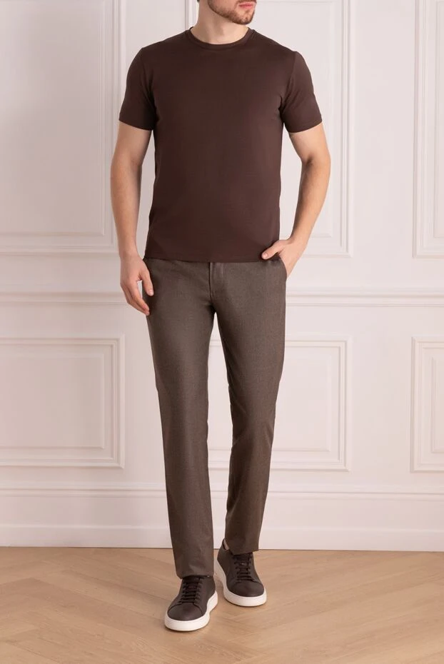 Cesare di Napoli man men's wool trousers, brown 175594 - photo 2