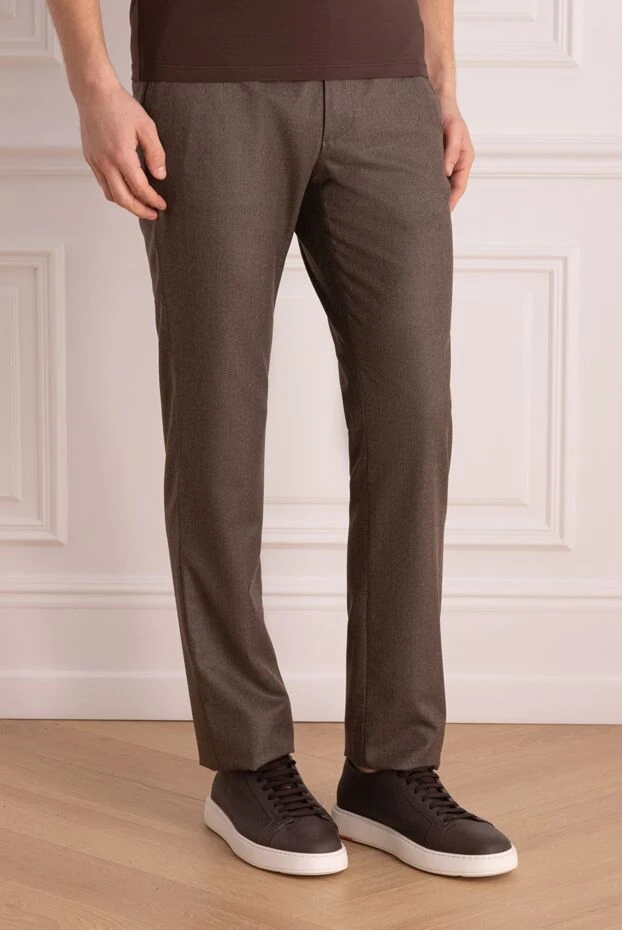 Cesare di Napoli man men's blue wool and cashmere trousers 175596 - photo 3