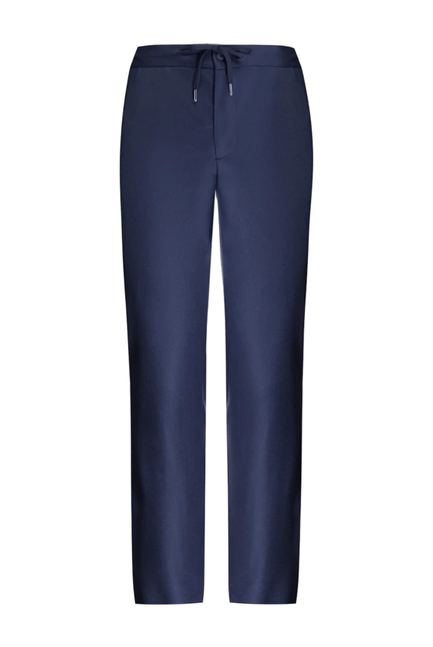 Cesare di Napoli man men's blue wool and cashmere trousers 175603 - photo 1