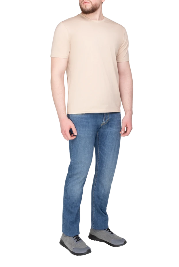 Cesare di Napoli men's solid color crew neck t-shirt made of soft cotton 196942 - photo 2