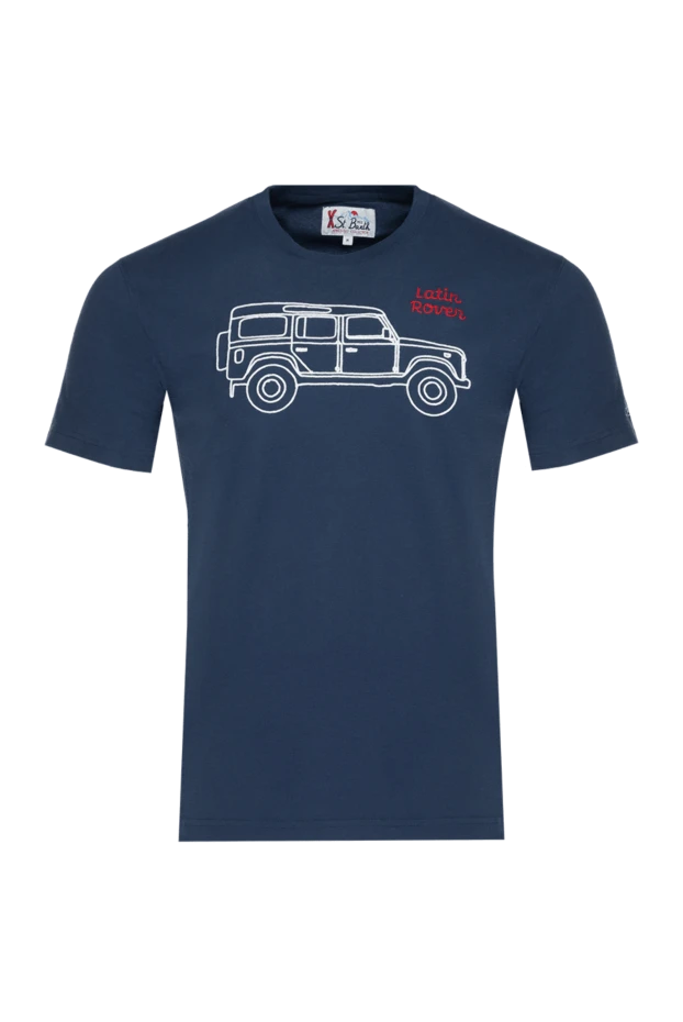 MC2 Saint Barth мужские футболка из хлопка синяя мужская купить с ценами и фото 175610 - фото 1
