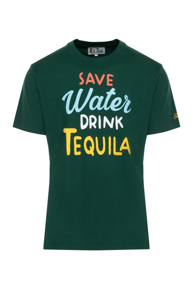 MC2 Saint Barth green cotton t-shirt with the inscription save water drink tequila 196578 - photo 1