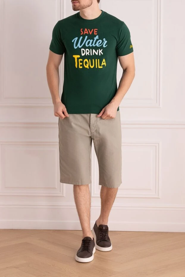 MC2 Saint Barth мужские футболка из хлопка зеленая мужская купить с ценами и фото 175616 - фото 2