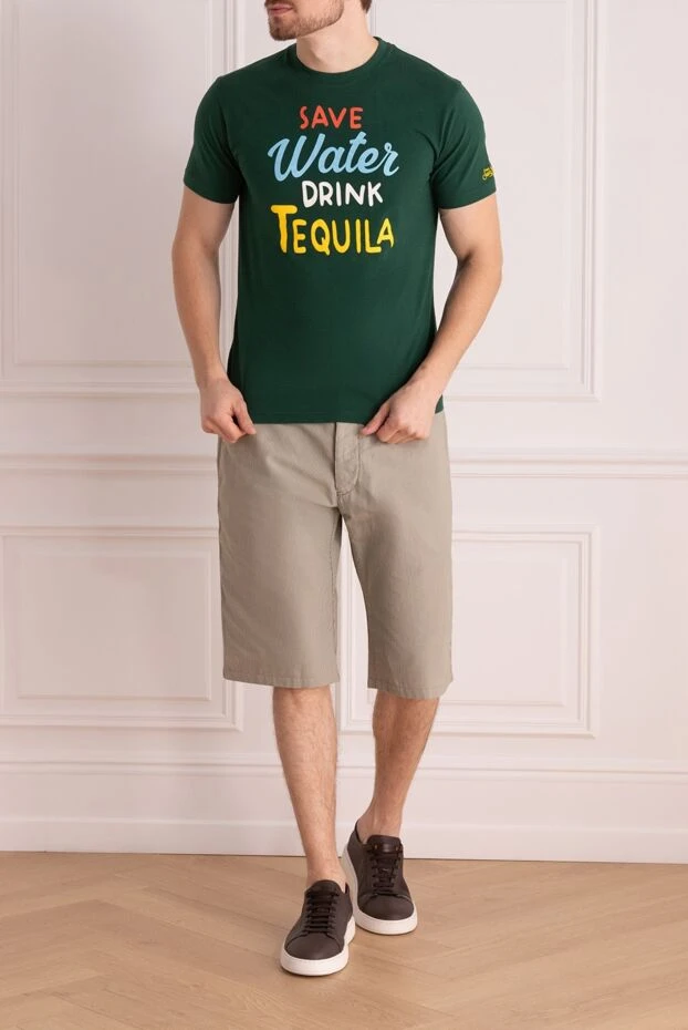 MC2 Saint Barth green cotton t-shirt with the inscription save water drink tequila 196578 - photo 2