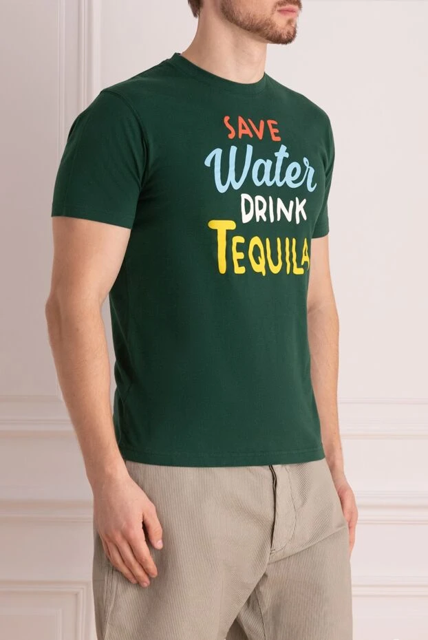 MC2 Saint Barth green cotton t-shirt with the inscription save water drink tequila 196578 - photo 3