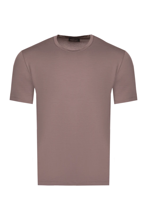 Cesare di Napoli men's beige-brown t-shirt with a round neck 196957 - photo 1