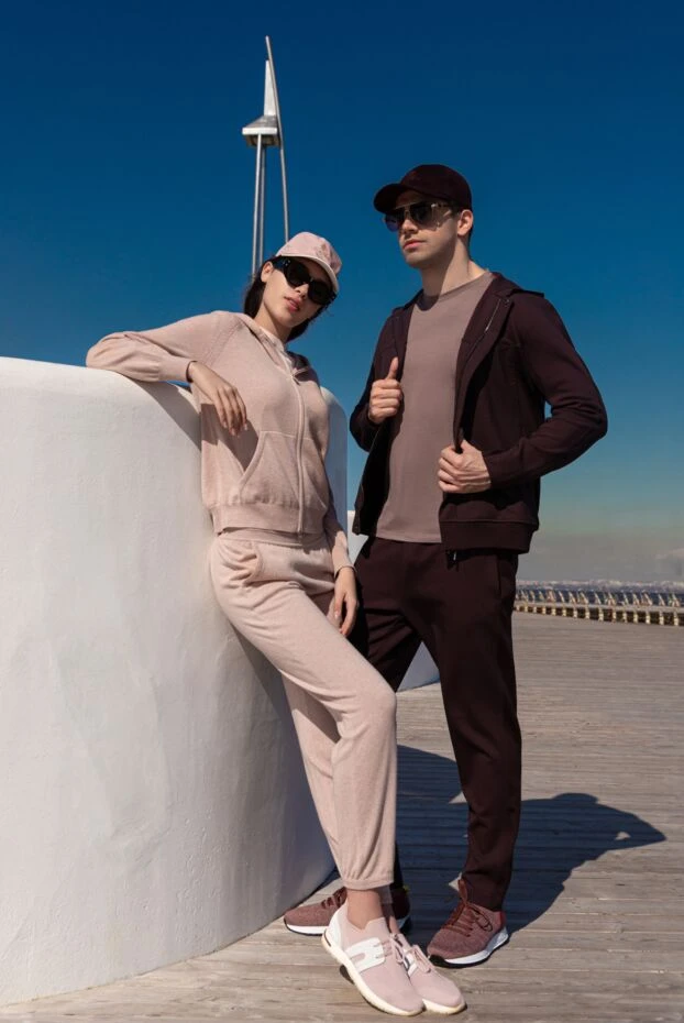 Cesare di Napoli футболка чоловіча бежево-коричнева з круглим вирізом 175617 - фото 2