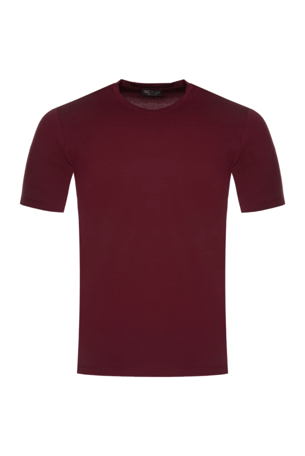 Cesare di Napoli t-shirt made of cotton and elastane burgundy for men 175618 - photo 1