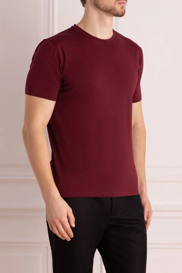 Cesare di Napoli t-shirt made of cotton and elastane burgundy for men 196963 - photo 3