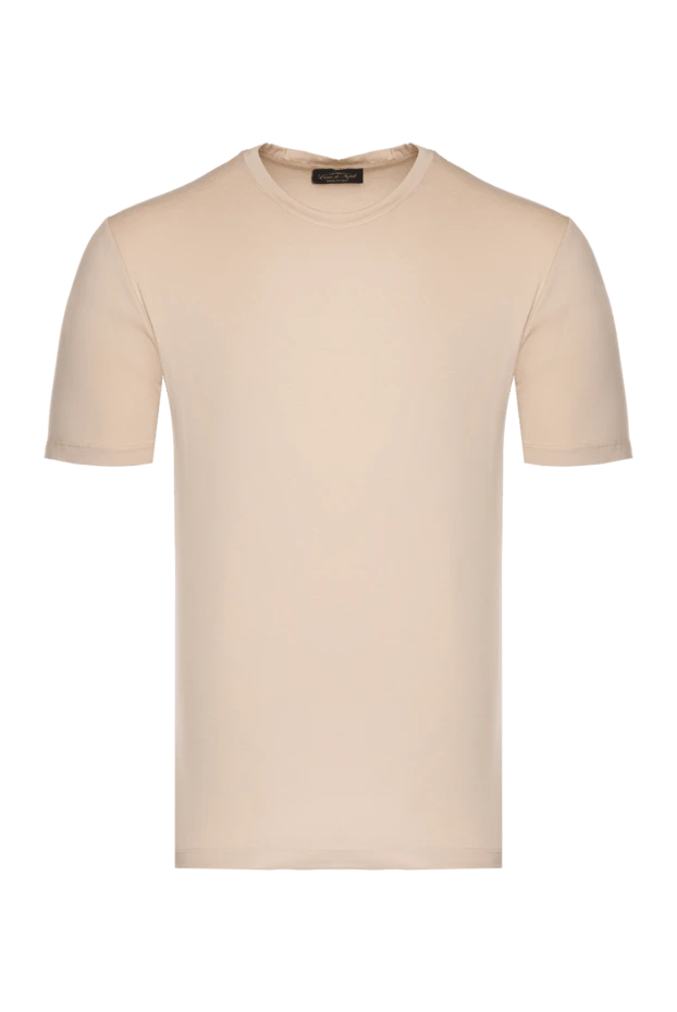 Cesare di Napoli beige cotton and elastane t-shirt for men 175620 - photo 1