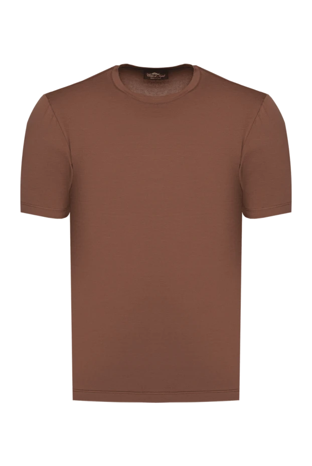 Cesare di Napoli мужские футболка из хлопка и эластана коричневая мужская купить с ценами и фото 175621 - фото 1