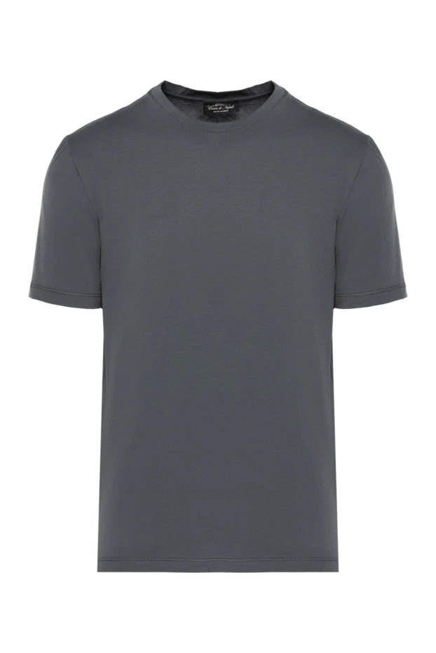 Cesare di Napoli man gray cotton and elastane t-shirt for men buy with prices and photos 175625 - photo 1