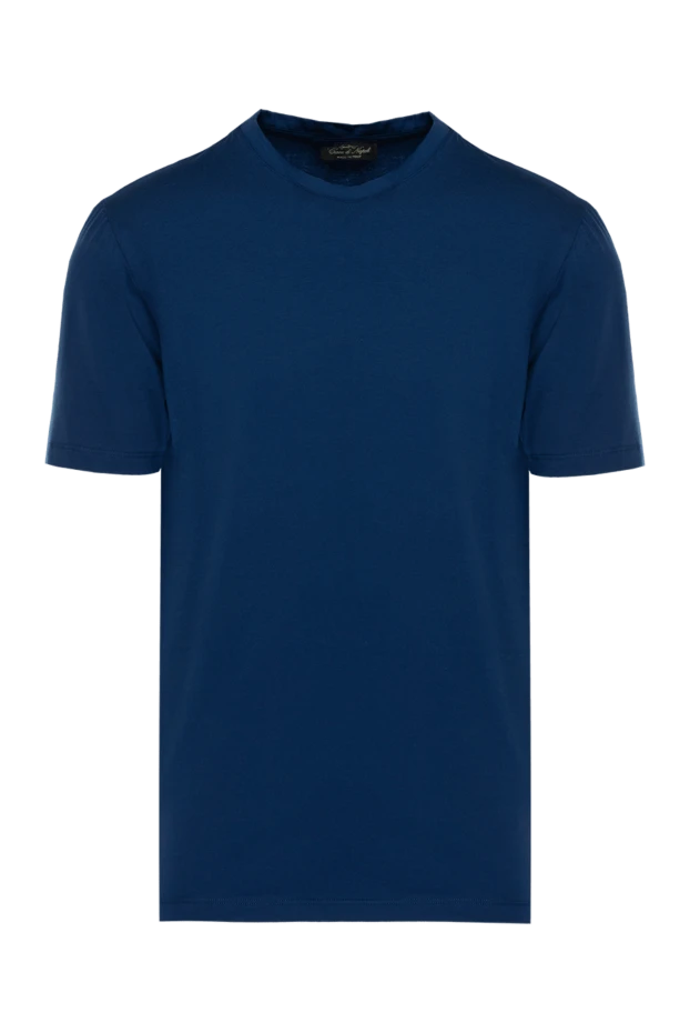 Cesare di Napoli men's solid color t-shirt in deep blue shade 196924 - photo 1