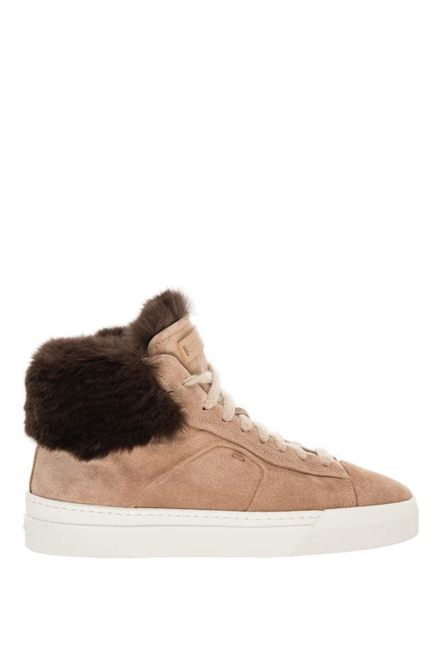 Santoni woman sneakers made of beige suede for women buy with prices and photos 175628 - photo 1