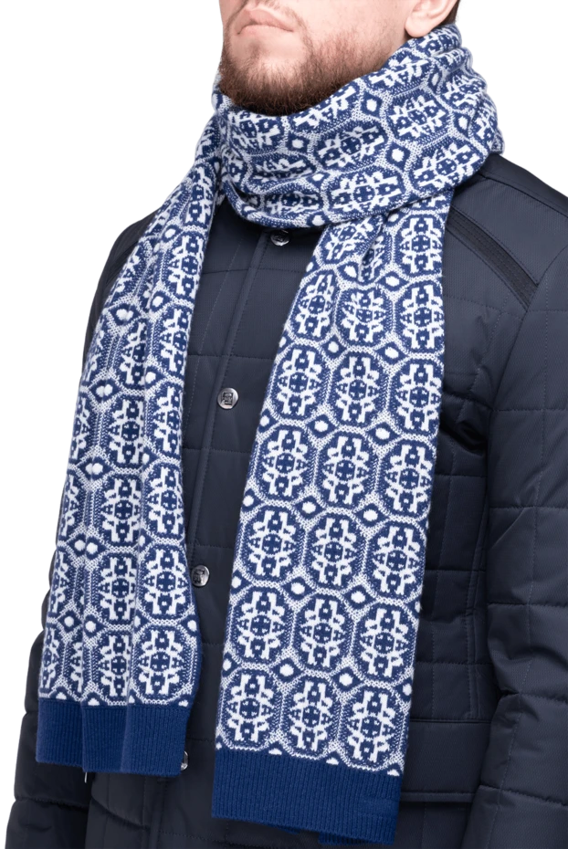 Stefano Ricci шарф из кашемира синий мужской 175638 - фото 2