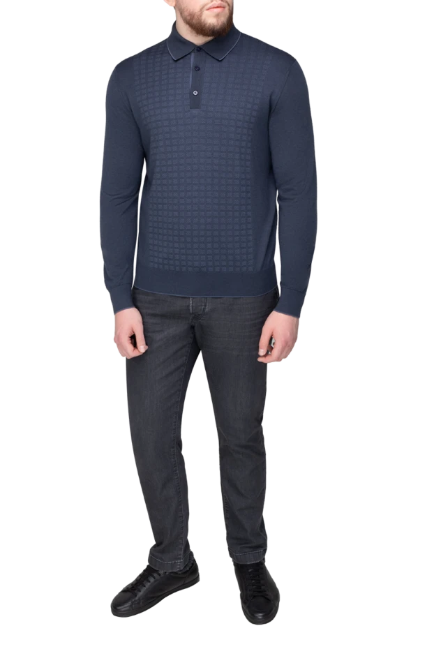 Stefano Ricci поло с длинным рукавом из кашемира и шелка мужское серое 175646 - фото 2