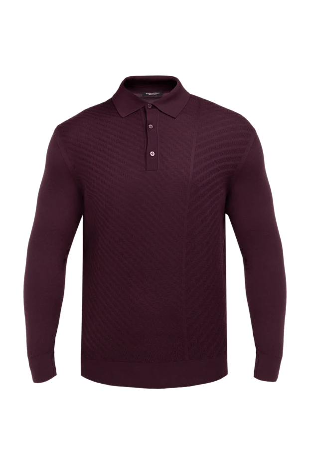 Stefano Ricci поло з довгим рукавом із вовни чоловіче бордове 175647 - фото 1