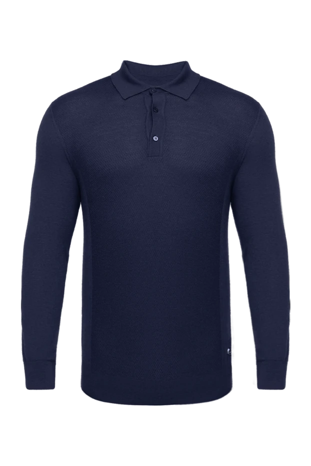 Stefano Ricci long-sleeved cashmere and silk polo for men blue 175651 - photo 1