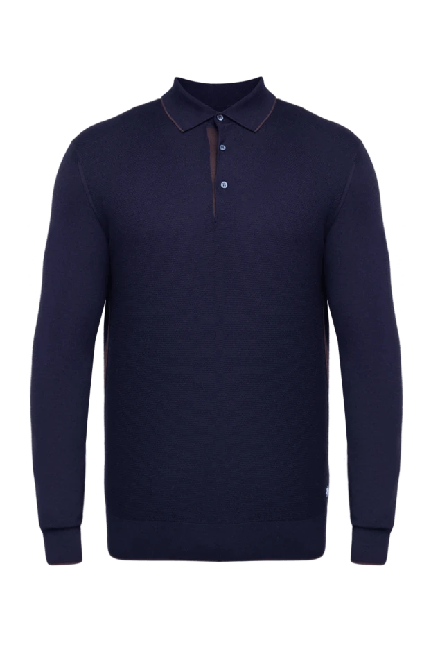 Stefano Ricci long-sleeved cashmere and silk polo for men blue 175653 - photo 1