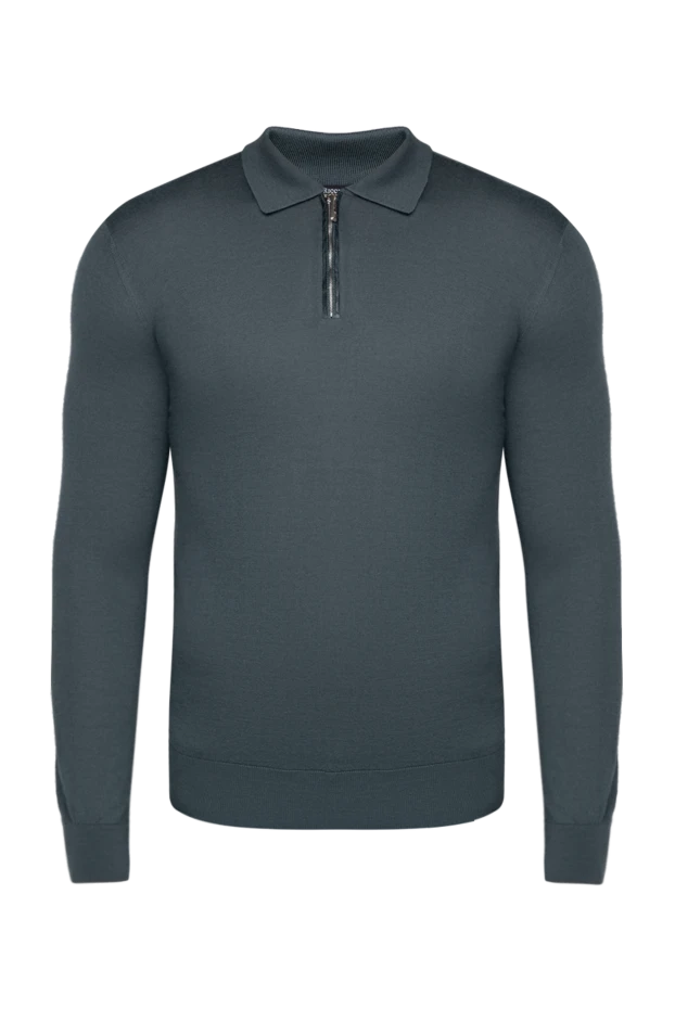 Stefano Ricci поло з довгим рукавом із кашеміру та шовку чоловіче зелене 175657 - фото 1