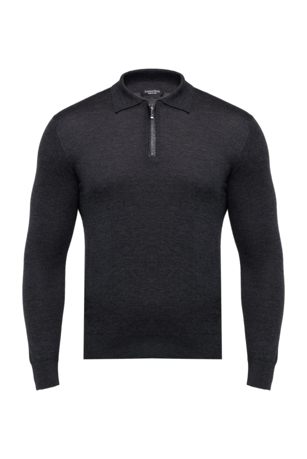 Stefano Ricci поло з довгим рукавом з кашеміру та шовку чоловіче сіре 175659 - фото 1