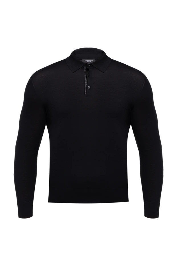 Stefano Ricci men's black long sleeve silk and cashmere polo shirt 175663 - photo 1