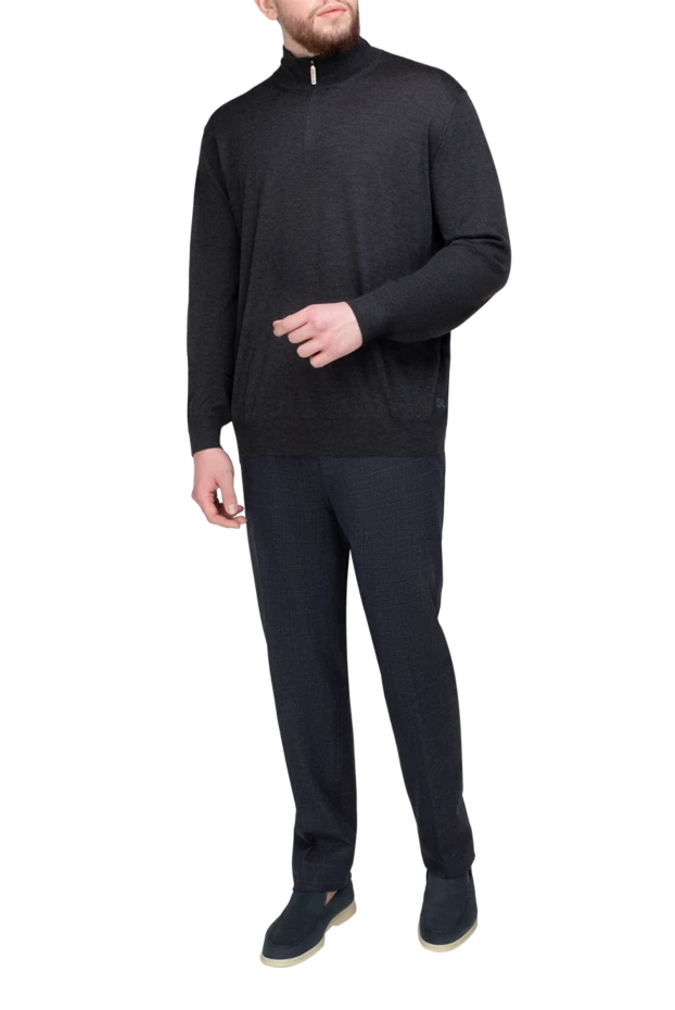 Stefano Ricci cashmere and silk tee for men gray 175664 - photo 2