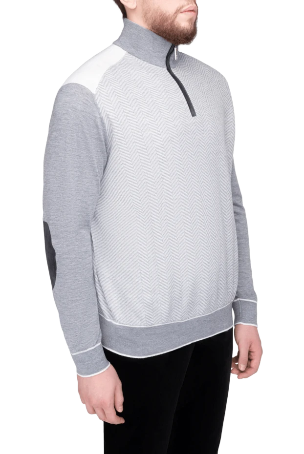 Stefano Ricci тройер із кашеміру та шовку чоловічий сірий 175666 - фото 3