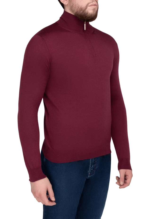 Stefano Ricci cashmere and silk tee for men burgundy 175670 - photo 3